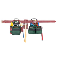 CLC Signature Elite Pro 17 pocket Ballistic Nylon Framers Combo Tool Belt 25 in. L Green L 29 in.