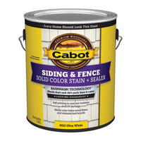 Cabot Solid 0812 Ultra White Water-Based Acrylic Solid Color Acrylic Deck Stain 1 gal. (Pack of 4)