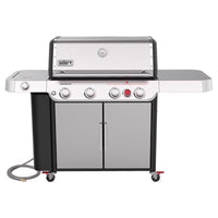 Weber Genesis S-435 Natural Gas Grill Stainless Steel 4 Burner with Sear Zone and Side Burner 48000 BTU 