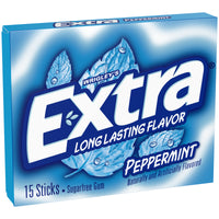 Wrigley's Extra Sugar Free Peppermint Chewing Gum 15 pc 0.11 oz (Pack of 10)