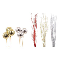 Second Nature Assorted Ornament Balls and Glitter Birch Branches 3-4 ft. (Pack of 24)