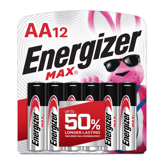 Energizer Max Premium AA Alkaline Batteries 12 pk Carded