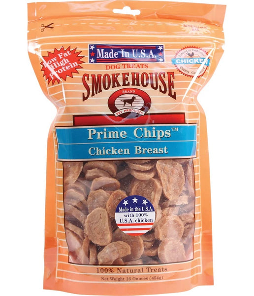 Smokehouse USA Prime Chips Dog Treats Chicken Breast 16 oz | 100% Natural, High-Protein, Low-Fat Dog Snacks