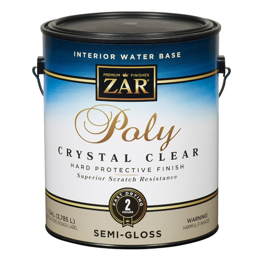 ZAR Semi-Gloss Clear Water-Based Polyurethane 1 gal. (Pack of 2)