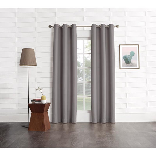 No. 918 Webster Gray Curtains 80 in. W x 84 in. L (Pack of 2)