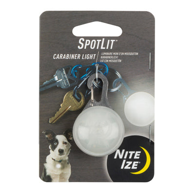 Nite Ize SpotLit 2.12 in. D Stainless Steel White Carabiner Clip with LED Light Key Holder