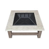 Living Accents 34 in. W Steel Modern Square Wood Fire Pit