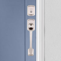 Kwikset Prague Satin Nickel Entry Handleset 1-3/4 in.