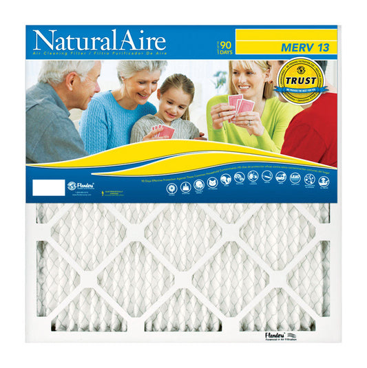 AAF Flanders NaturalAire 16 in. W x 20 in. H x 1 in. D Polyester Synthetic Pleated Air Filter (Pack of 12)