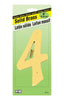 Hy-Ko 4 in. Gold Brass Nail-On Number 4 1 pc