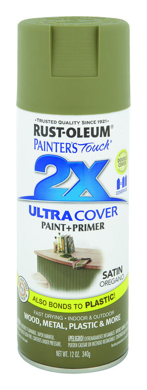 Rust-Oleum Painter's Touch Ultra Cover Satin Oregano Spray Paint 12 oz.