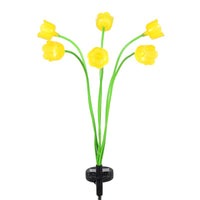 Exhart Yellow Metal/Plastic 27 in. H Flower Spray Solar Garden Stake (Pack of 12)