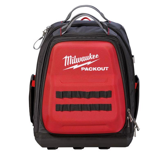 Milwaukee  PACKOUT  11.81 in. W x 15.75 in. H Ballistic Nylon  Backpack Tool Bag  48 pocket Black/Red