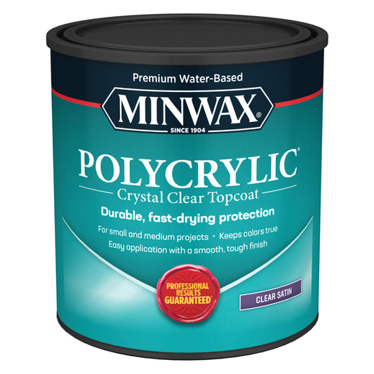 Minwax Satin Clear Polycrylic 1 Qt. (Pack Of 4)