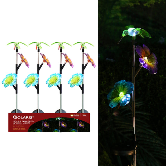 Alpine Plastic Multi-color 31 in. H Hummingbird Solar Garden Stake (Pack of 20)
