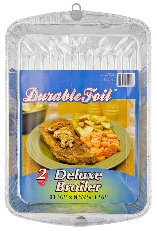 Durable Foil D30020 11" Aluminum Deluxe Broiler 2 Count (Pack of 12)