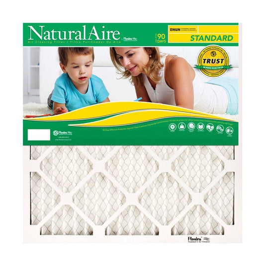 AAF Flanders NaturalAire 20 in. W x 20 in. H x 1 in. D Polyester Synthetic 8 MERV Pleated Air Filter (Pack of 12)