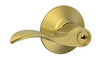 Schlage Accent Satin Brass Keyed Entry Lever 1-3/4 in.