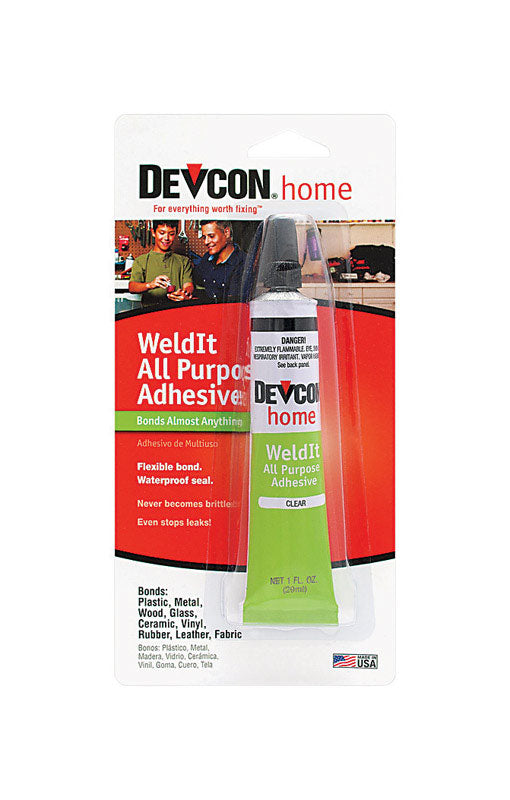 Devon Home WeldIt Clear 900 PSI High Strength All Purpose Indoor/Outdoor Adhesive Liquid 1 oz.