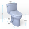 TOTO® WASHLET®+ Drake® II Two-Piece Elongated 1.28 GPF Toilet with Auto Flush WASHLET®+ S7A Contemporary Bidet Seat, Cotton White - MW4544736CEFGA#01