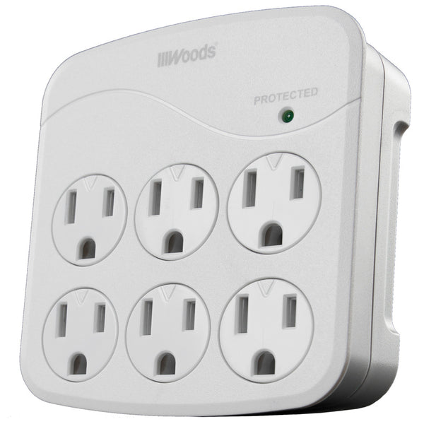 Grifo de pared Southwire Woods de 6 salidas, color blanco, 1440 J