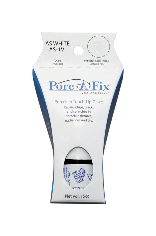 Porc-A-Fix White Porcelain Touch-Up Glaze Kit for American Standard 15 cc Bottle