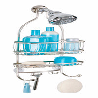 iDesign York 22 in. H X 4 in. W X 9-3/4 in. L Satin Silver Shower Caddy