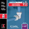 Keeney Insta Plumb 1-1/2 in. D Plastic 90 Degree Coupling