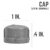 Bk Products 3/8 In. Fpt  Black Malleable Iron Cap
