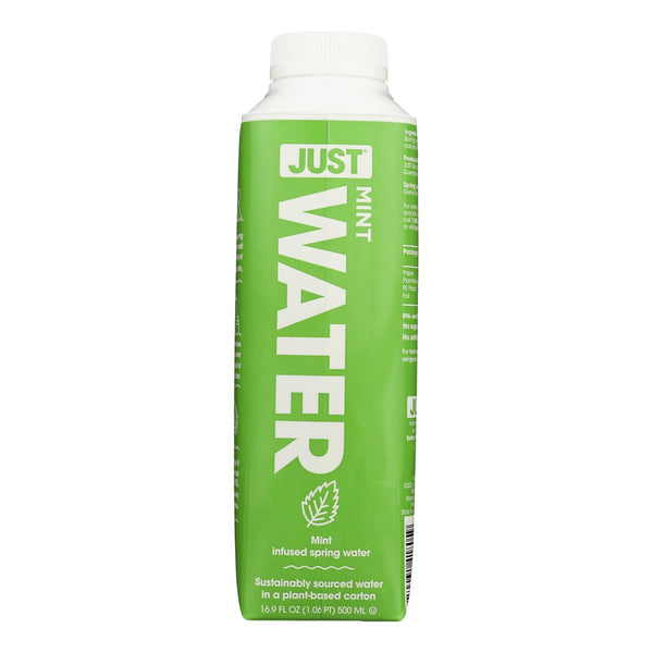 Just Water - Agua de manantial con infusión de menta - Caja de 12 - 16,9 FZ