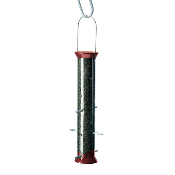 Droll Yankees New Generation Bird Feeder 2.5 In. Dia Stainless Steel 6 Ports Burgundy