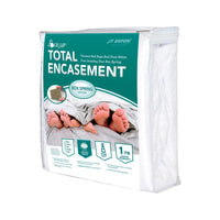JT Eaton Lock-Up Full White Stretch-Knit Polyester Box Spring Encasement Cover