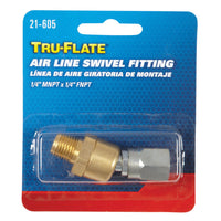Tru-Flate Brass/Steel Air Line Swivel Fitting 1/4 in. Male 2 pc