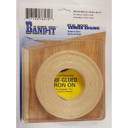 Band-It .030 in. X 7/8 in. W X 50 ft. L White Maple Real Wood Veneer Edging #2/BTR Premium Grade