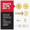 Kwikset SmartKey Juno Polished Brass Entry Door Knob KW1 1-3/4 in.