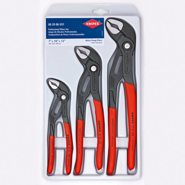 Juego de alicates para bombas de agua Knipex de 3 piezas, acero al cromo vanadio