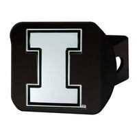University of Illinois Black Metal Hitch Cover