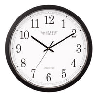 La Crosse Technology 14 in. L X 14 in. W Indoor Modern Analog Atomic Wall Clock Glass/Plastic Black
