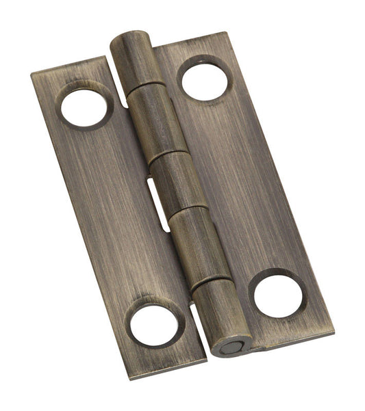 3/4 in. National Hardware Antique Brass Brass Hinge 1 in. (Pack of 5).