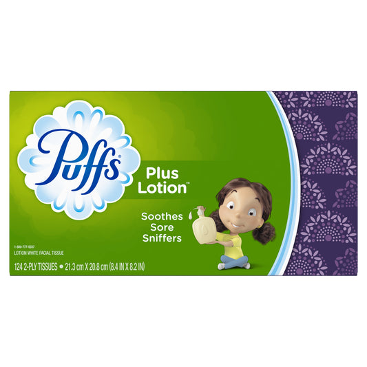 Puffs Facial Tissue 124 Count (Case of 24)