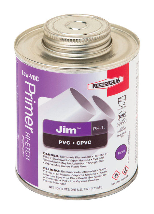 Rectorseal Jim Purple Primer and Cement For CPVC/PVC 16 oz