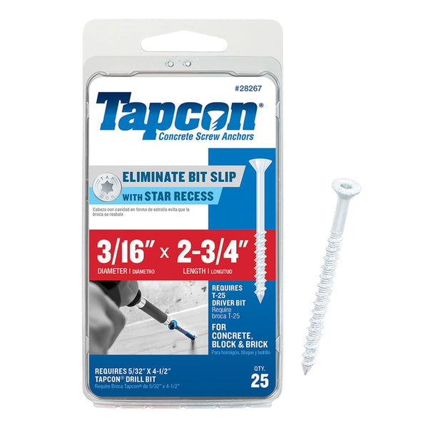 Tornillos de cabeza hueca CN de 3/16 x 2-3/4", paquete de 25
