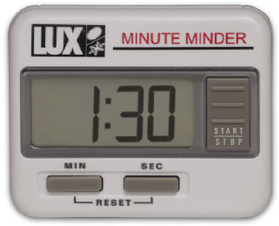 Lux Mute Mder White Plastic 2-Functions Digital Kitchen Timer