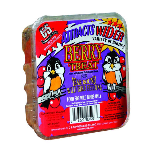 C&S Products Berry Treat Assorted Species Wild Bird Food Beef Suet 11.75 oz. (Pack of 12)