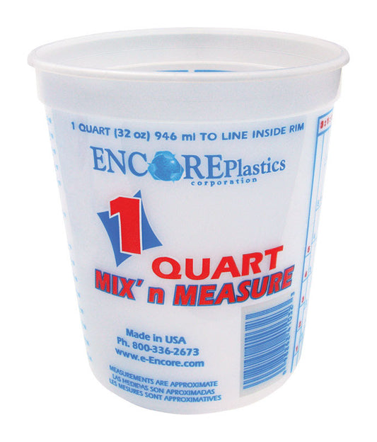Encore Mix' n Measure White 1 qt. Plastic Paint Pail (Pack of 25)