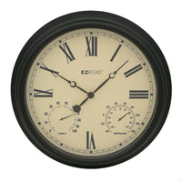 Headwind EZ Read Classic Clock/Thermometer/Hygrometer Metal Black 15 in. (Pack of 4)