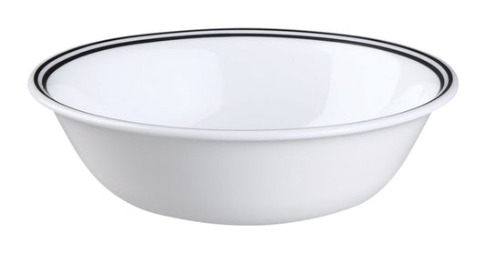 Corelle Livingware Black/White Glass Stackable City Block Soup/Cereal Bowl 18 oz.