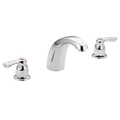 Chrome two-handle low arc roman tub faucet