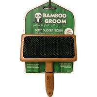 Bamboo Groom Soft Slicker Brush for Dogs and Cats Gentle Deshedding Tool Large