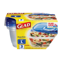Glad 64 oz Clear Food Storage Container Set 3 pk